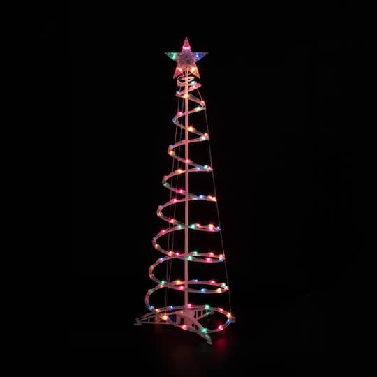 4ft Lighted Spiral Christmas Tree with Star Tree Topper Multi Lights